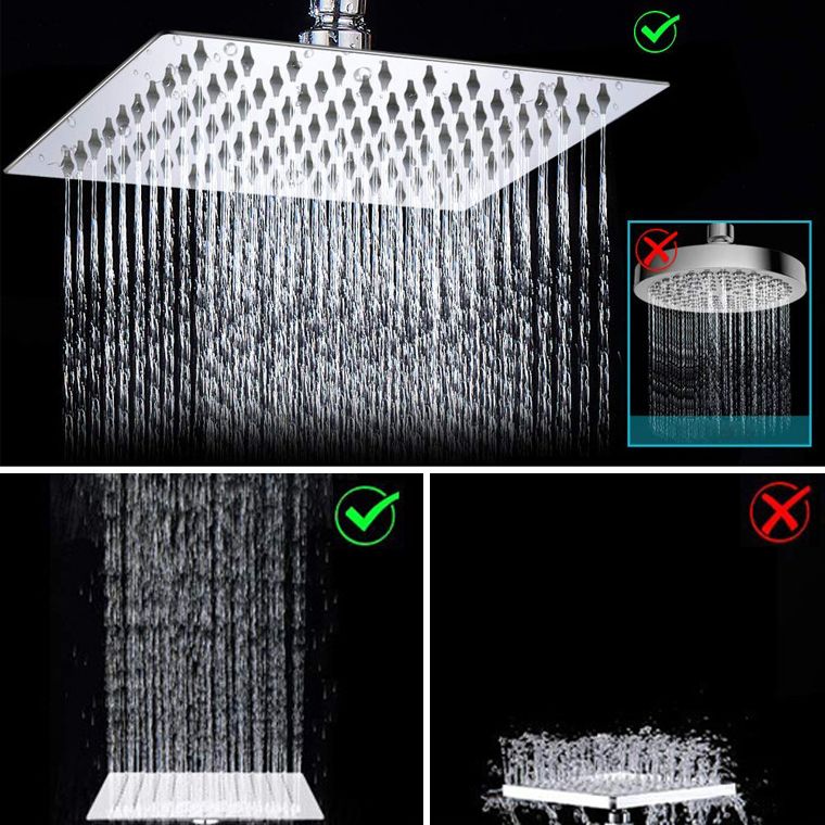 Lisslune | Contemporary Dual Shower Head Square High Arc Shower Head Combination in Chrome