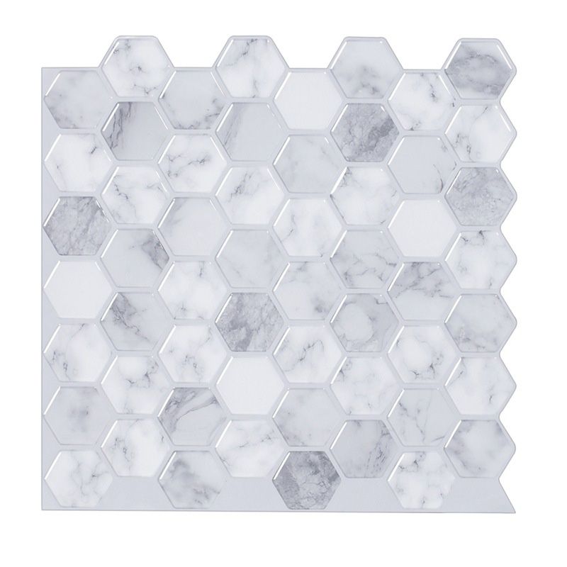 Lisslune | Peel and Stick Tile Waterproof Hexagonal Plastic Peel and Stick Tile for Shower