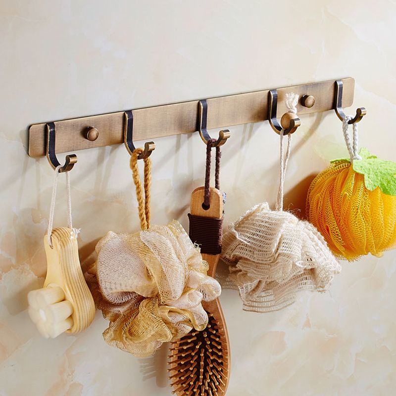 Lisslune | Vintage Bronze Bathroom Accessories Set Brushed Brass Towel Bar/Paper Holder/Bath Shelf