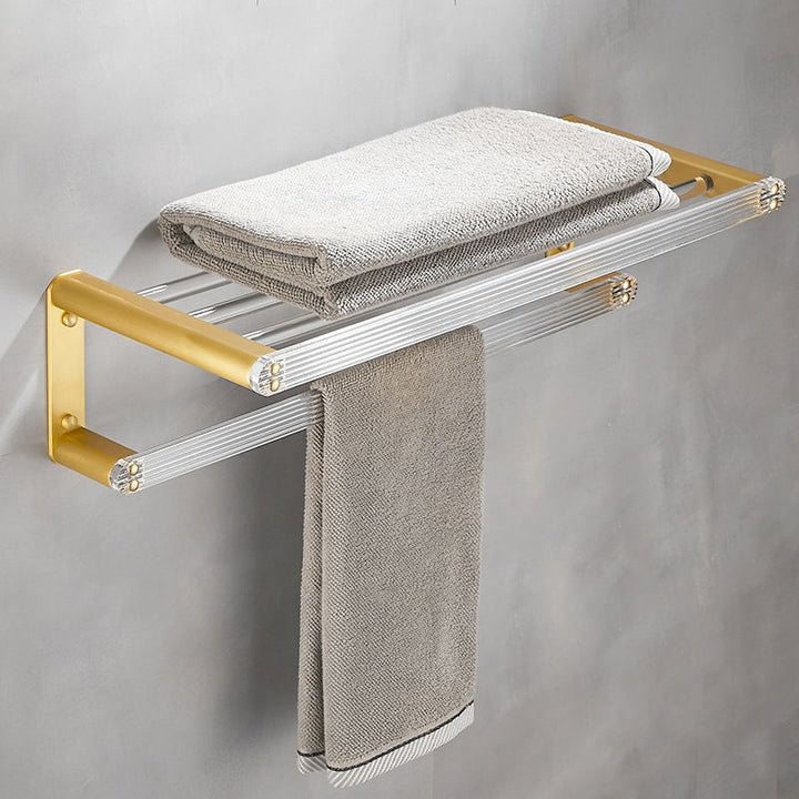 Lisslune | Bathroom Accessories Set in Gold Metal and Acrylic Bathroom Accessories Set
