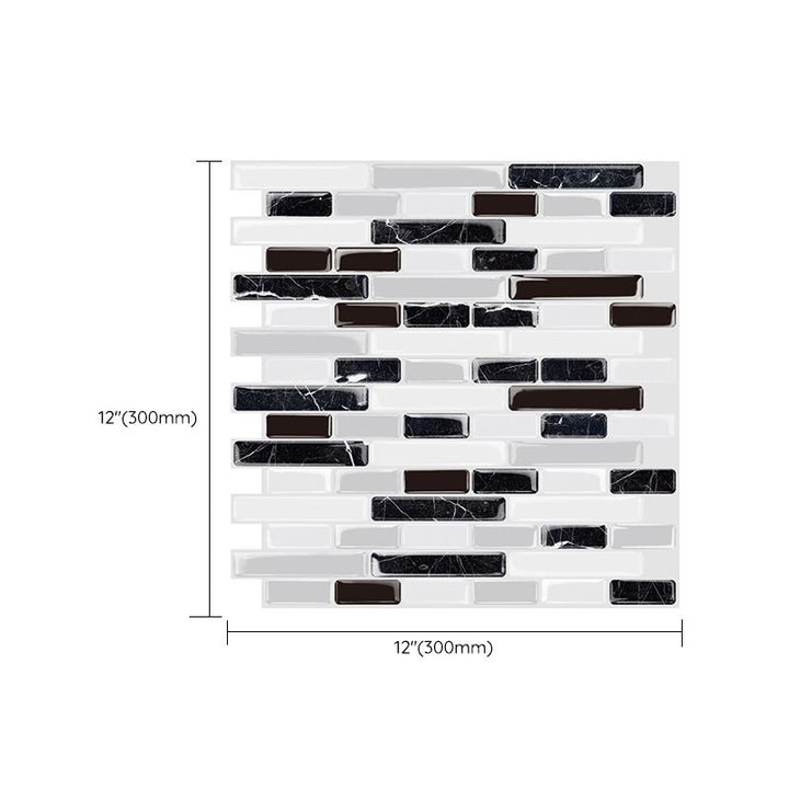 Lisslune | Modern Peel & Stick Field Tile PVC Offset Joint Peel & Stick Subway Tile