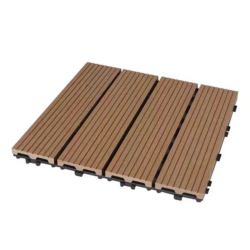 Lisslune | Contemporary Engineered Floor Tile Wire-Brushed Click-Lock Wood Floor for Patio Garden