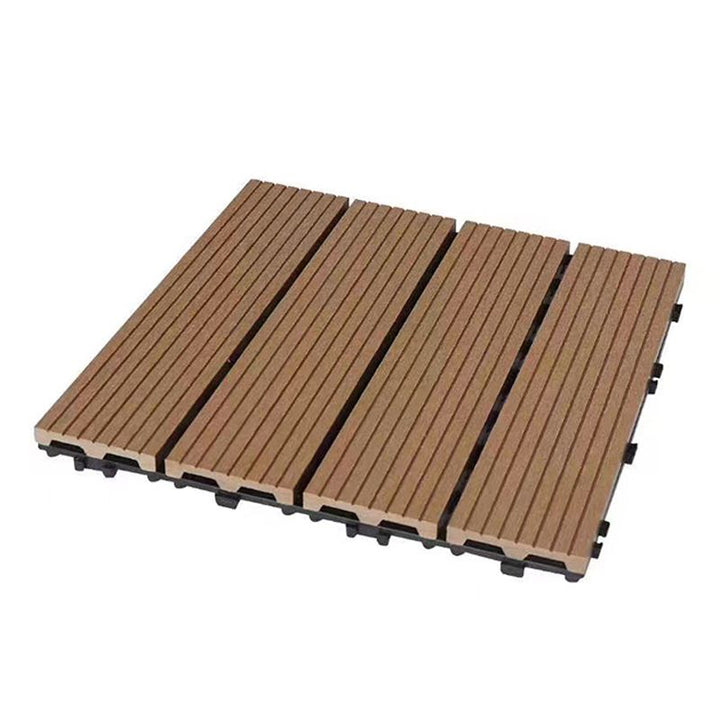 Lisslune | Contemporary Engineered Floor Tile Wire-Brushed Click-Lock Wood Floor for Patio Garden