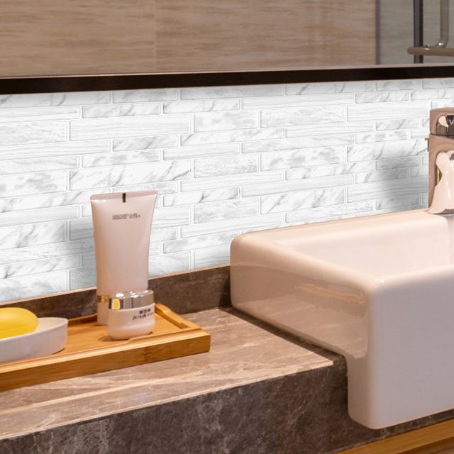 Lisslune | Square Peel & Stick Tile Stone Composite Subway Tile for Backsplash Wall