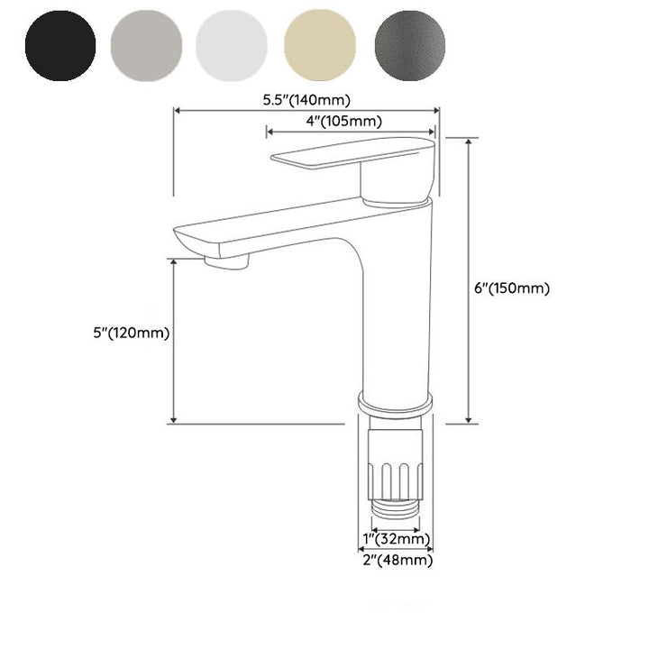 Lisslune | Modern Vessel Faucet Copper Single Handle Low Arc Vessel Faucet for Home