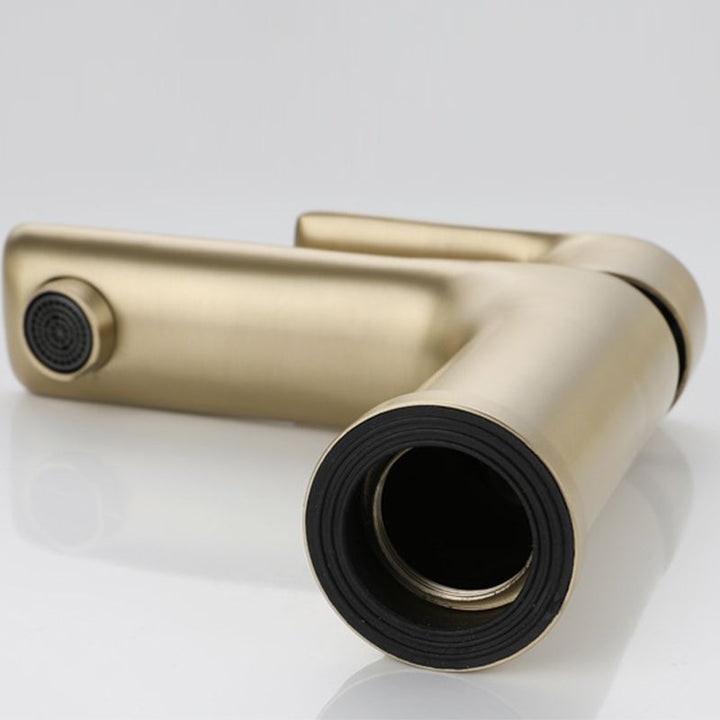 Lisslune | Modern Brass Sink Faucet Single Hole Bathroom Faucet Lever Handle Tap