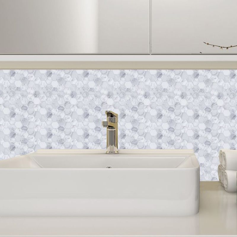 Lisslune | Peel and Stick Tile Waterproof Hexagonal Plastic Peel and Stick Tile for Shower