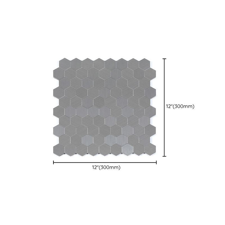 Lisslune | Subway Tile Wallpaper Contemporary Peel and Stick Wall Tile with Metal Look