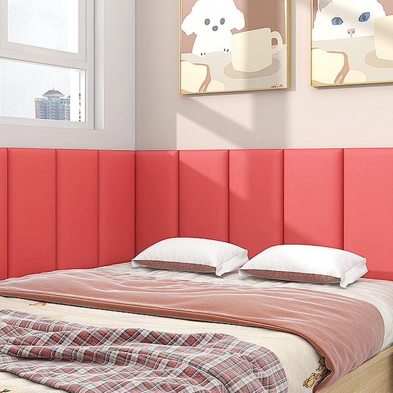 Lisslune | Padded Wall Panel Solid Color PU Leather Waterproof Wall Panel for Children's Room