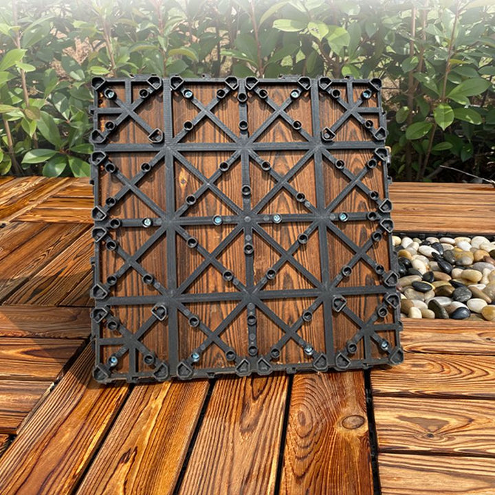 Lisslune | Outdoor composite decking tiles with snap-in stripe detail kit decking tiles