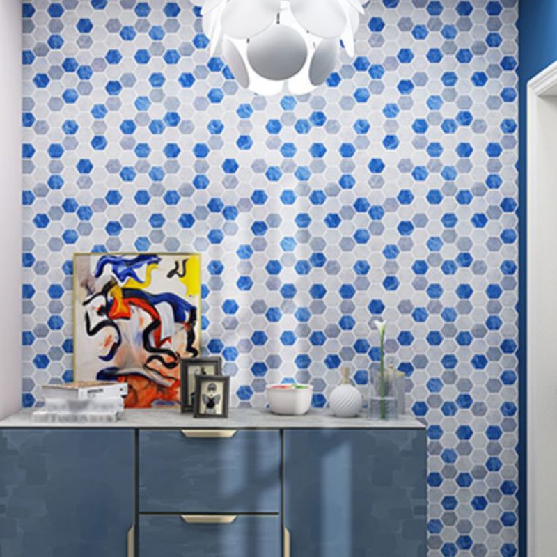 Lisslune | Peel-and-Stick Tiles Hexagonal Waterproof PVC Peel & Stick Mosaic Tile for Shower