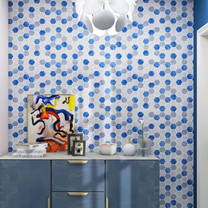 Lisslune | Peel-and-Stick Tiles Hexagonal Waterproof PVC Peel & Stick Mosaic Tile for Shower
