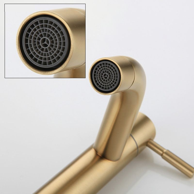 Lisslune | Round Single Handle Bathroom Faucet Single Hole Sink Faucet in Brushed Gold