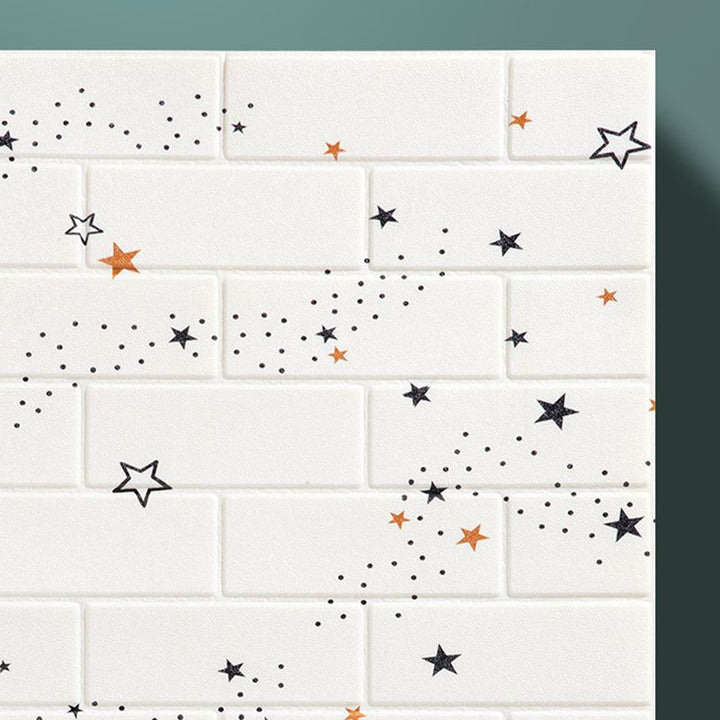 Lisslune | XPE Foam Wall Cladding Star Pattern Square Waterproof Wall Cladding for the Living Room