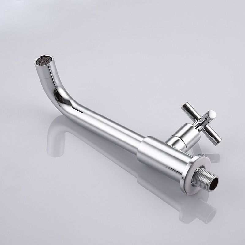 Lisslune | Glam Wall-mounted Bathroom Faucet Copper Single Handle Low Arc Faucet for Bathroom