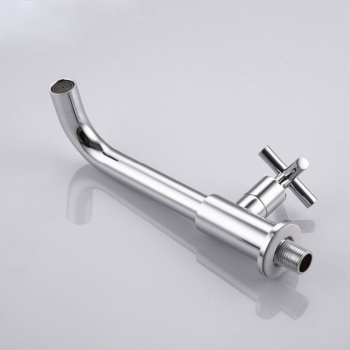 Lisslune | Glam Wall-mounted Bathroom Faucet Copper Single Handle Low Arc Faucet for Bathroom