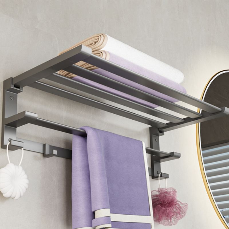 Lisslune | Modern Gray Bathroom Accessory Set Bathroom Shelf Towel Bar Bathroom Accessory Set