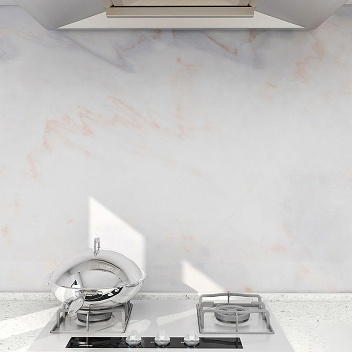 Lisslune | Modern Splash Guard Tile Waterproof Marble Print Peel and Stick Tile for the Kitchen