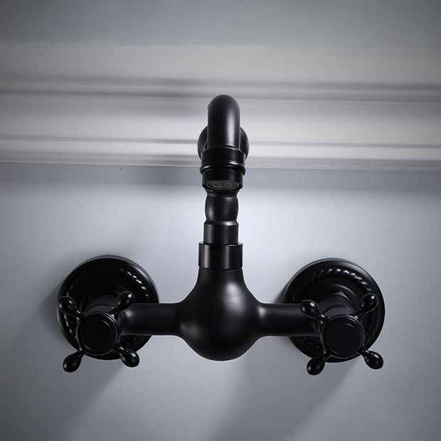 Lisslune | Traditional Wall Mounted Metal Bathtub Filler Low Arc Waterfall Bathroom Faucet