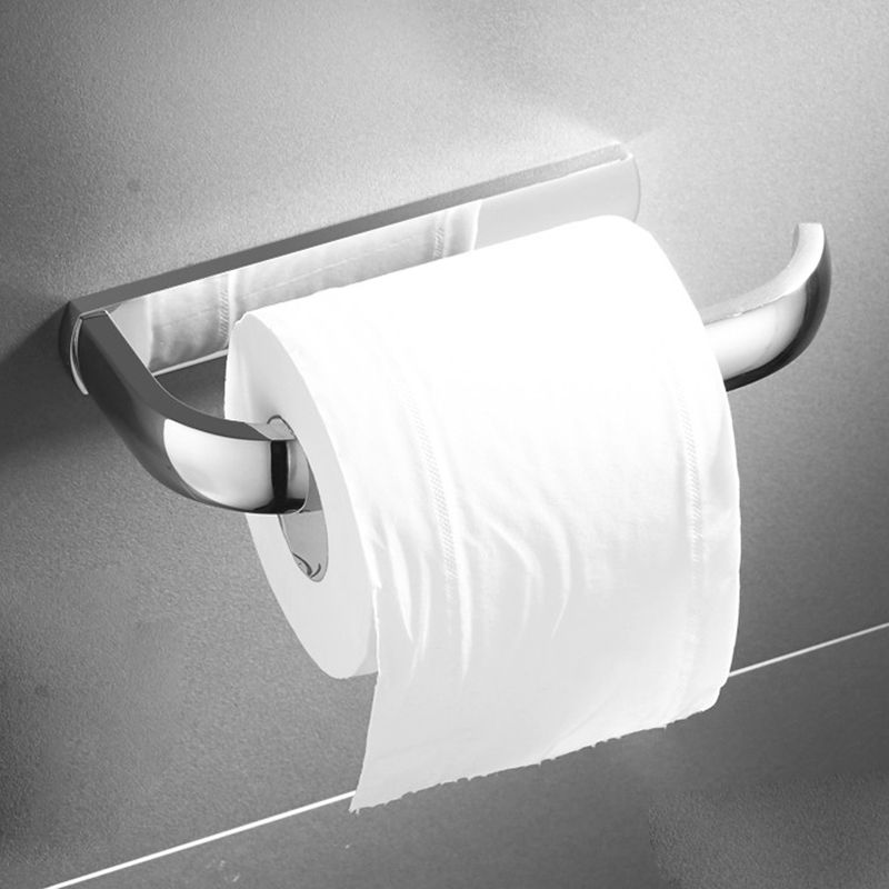 Lisslune | Contemporary silver bathroom set with bathroom shelf and towel rail