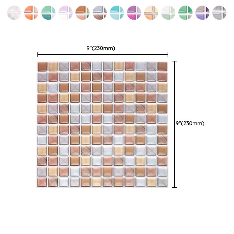 Lisslune | Plastic Peel & Stick Mosaic Tile Waterproof Peel & Stick Mosaic Tile with Square Shape