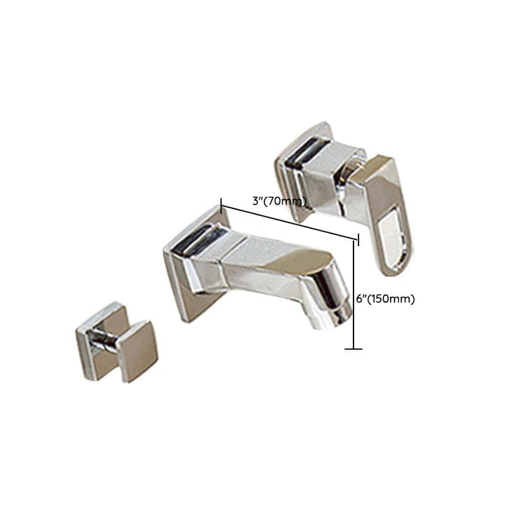 Lisslune | Wall Mounted Faucet Brass Lever Handle Bathroom Faucet Hand Shower