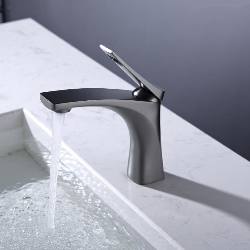 Lisslune | Modern Vessel Faucet Brass Lever Handles Low Arc with Water Hose Bathroom Vessel Faucet