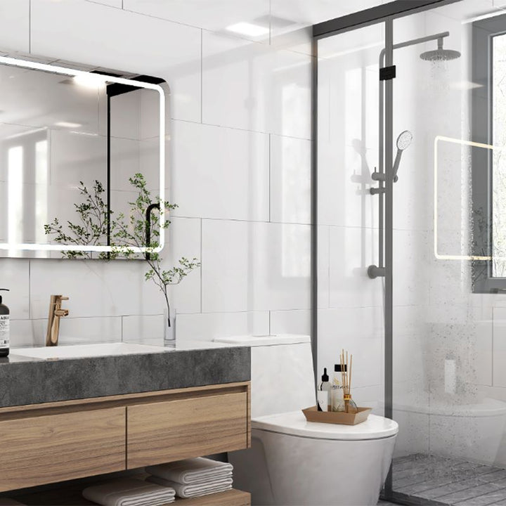 Lisslune | Modern Splash Guard Wallpaper Marble Print Self-Adhesive Splash Guard Tile for Bathroom