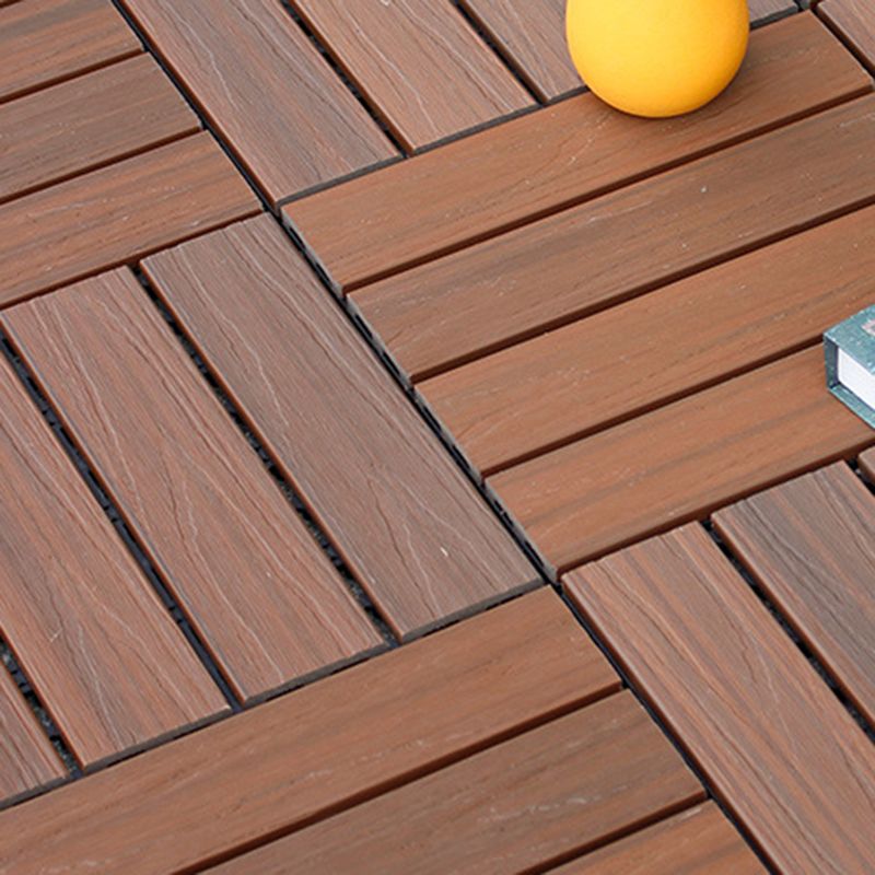 Lisslune | 12" X 12" 4-Slat Square PVC Floor Tiles With Interlocking Installation Floor Plates Tiles