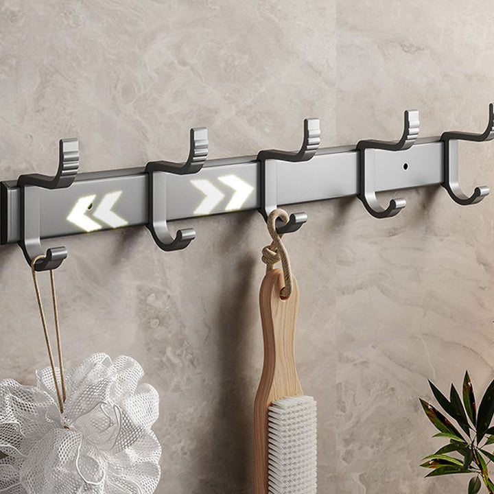 Lisslune | Gray Aluminum Bathroom Accessory Set Contemporary Bath Shelf