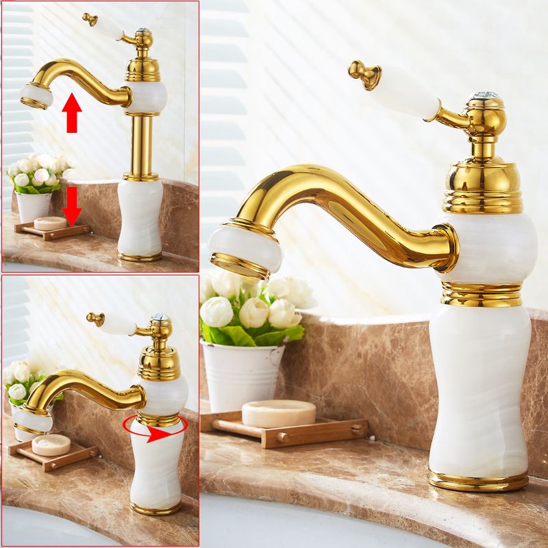 Lisslune | Glam Basin Tap Lever Handle Low Arc Basin Tap Bathroom Tap