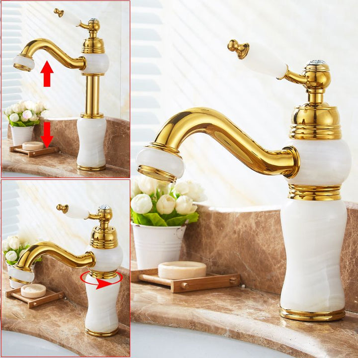 Lisslune | Glam Basin Tap Lever Handle Low Arc Basin Tap Bathroom Tap