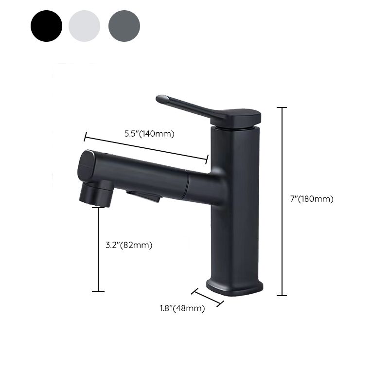 Lisslune | Contemporary Vessel-Faucet Pull-out Centerset Faucet with Swiveling Spout