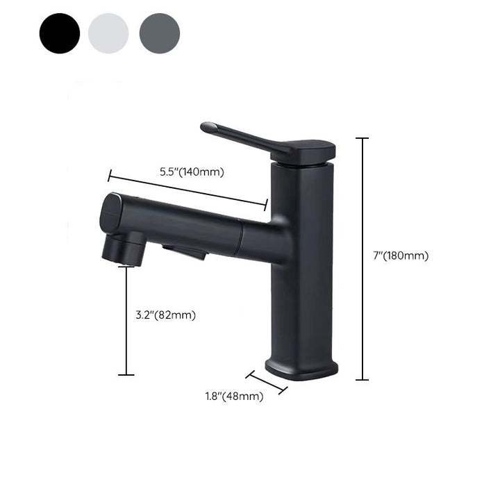 Lisslune | Contemporary Vessel-Faucet Pull-out Centerset Faucet with Swiveling Spout