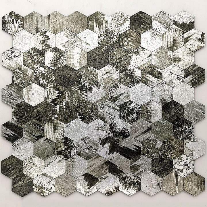 Lisslune | Water-repellent Peel & Stick Tile Hexagonal Mosaic for Splash Wall