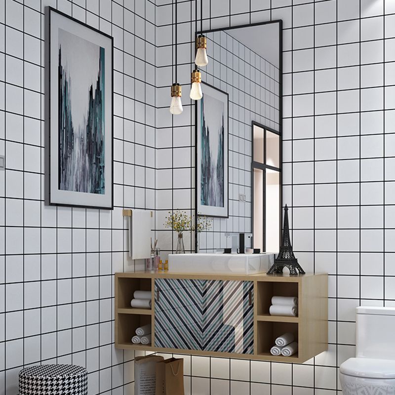 Lisslune | PVC Rectangular 12" X 23" 5-Pack Peel & Stick Mosaic Tile Kitchen and Bathroom Backsplash