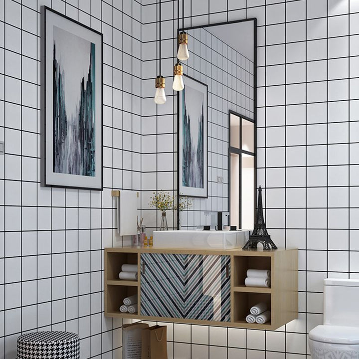 Lisslune | PVC Rectangular 12" X 23" 5-Pack Peel & Stick Mosaic Tile Kitchen and Bathroom Backsplash