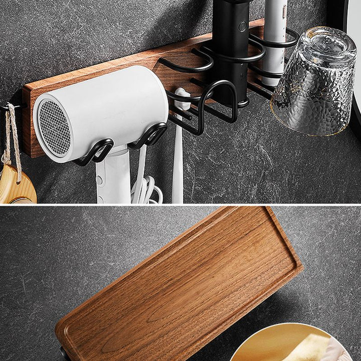 Lisslune | 7-piece bathroom accessory set wood and metal bathroom accessory hardware set