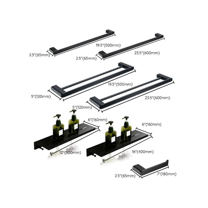 Lisslune | Contemporary bathroom accessory single item or in set made of black metal
