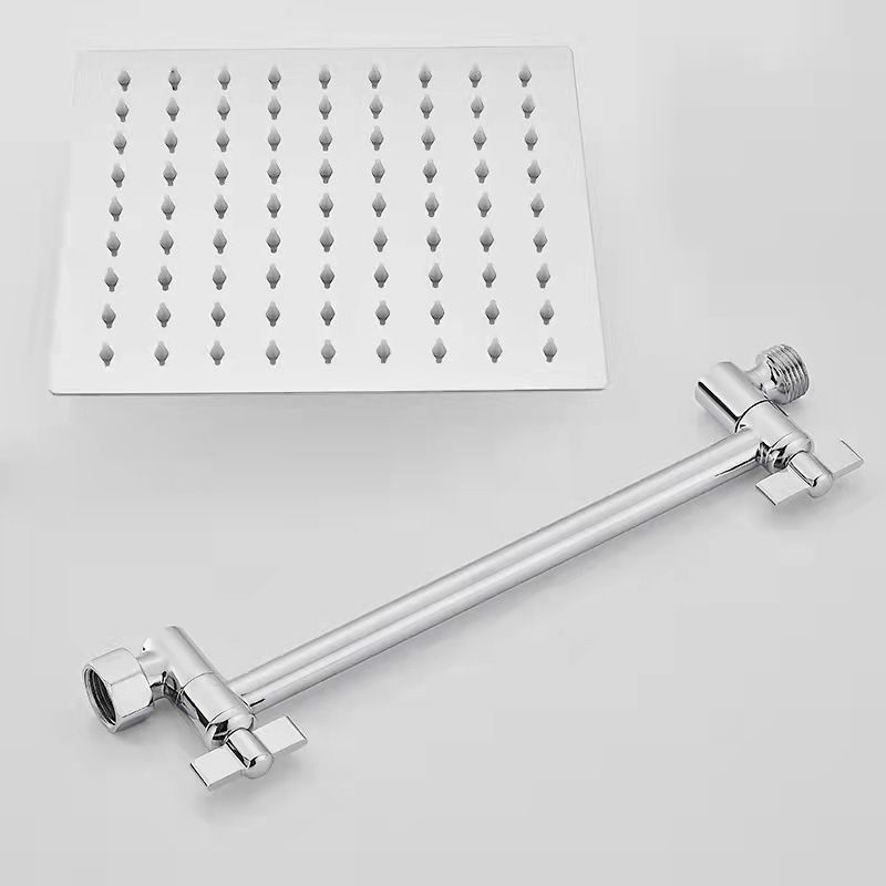 Lisslune | Silver Square Fixed Shower Head Modern Style Wall Mounted Shower Head