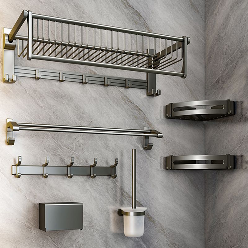 Lisslune | Modern Gray Bathroom Set Paper Holder Bathroom Shelf Bathroom Hardware Set