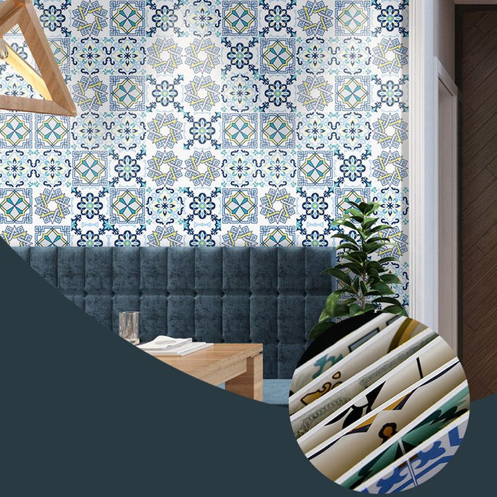 Lisslune | Mosaic Tile Wallpaper Contemporary Plastic Wallpaper with Square Shape