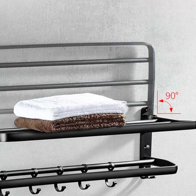 Lisslune | Modern Aluminum Bathroom Hardware Set Black Bathroom Accessories Set