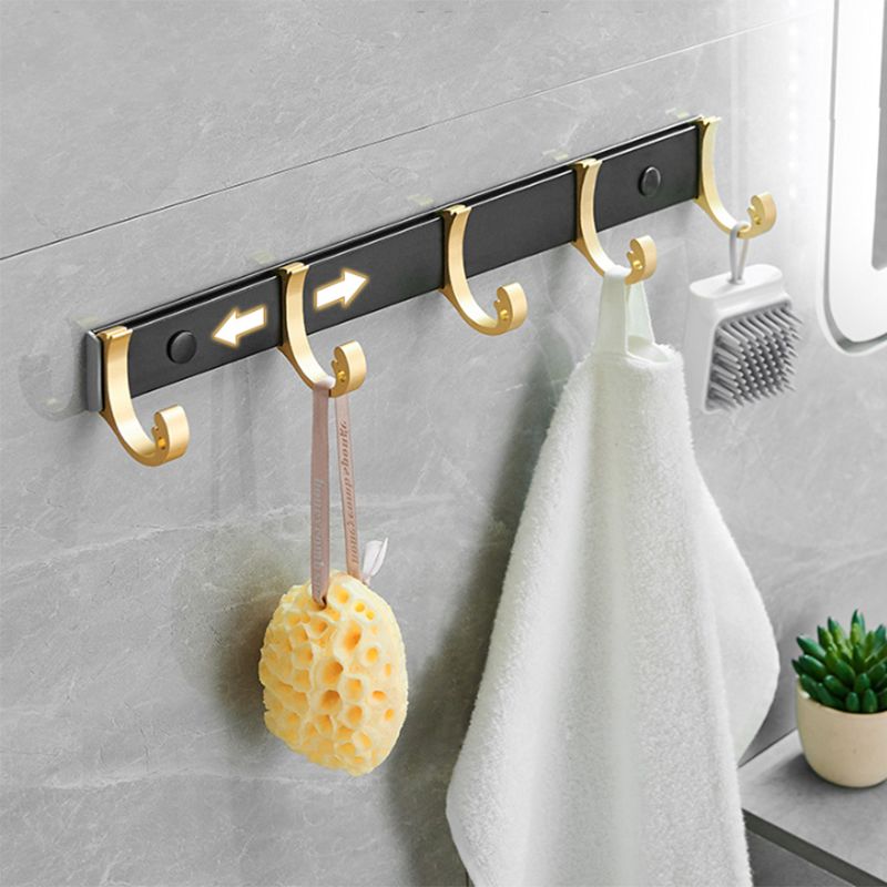 Lisslune | Contemporary Bath Accessories Set Black & Golden Bath Shelf/Towel Bar