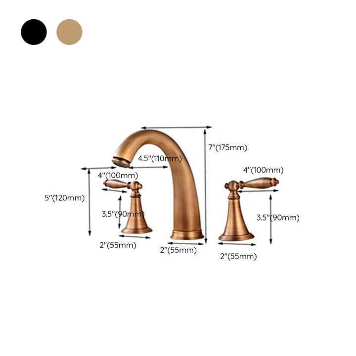Lisslune | Widespread bathroom faucet 3 holes round sink faucet