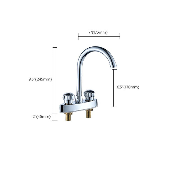 Lisslune | High Arch Conversion Faucet Two Handle Brass Sink Faucet for the Bathroom