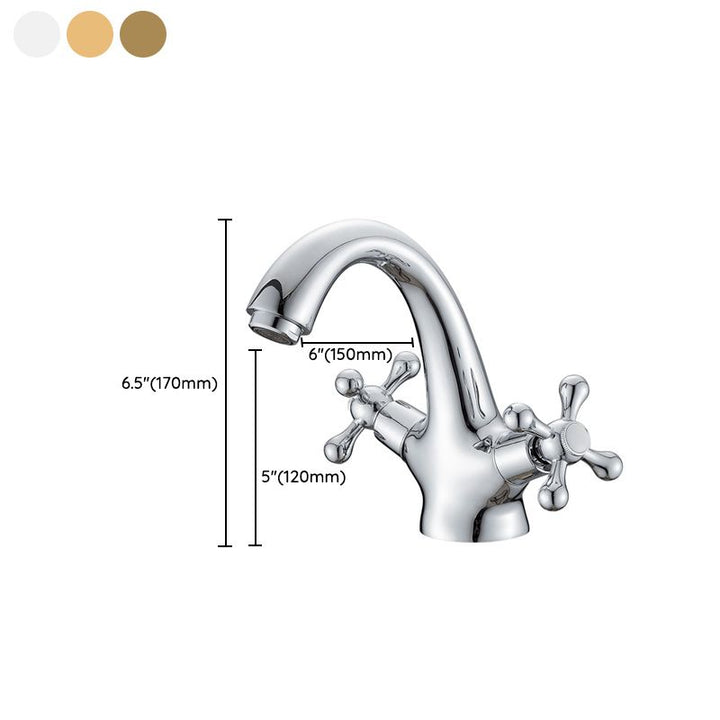 Lisslune | Industrial Widespread Bathroom 2 Faucet Cross Handles Sink Faucet