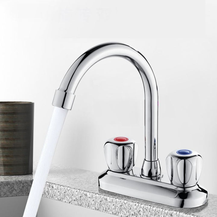 Lisslune | Knob Handle Brass Faucet High Arc Swivel Sink Faucet for Bathroom