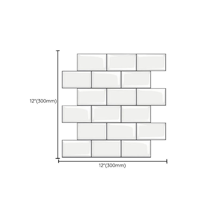 Lisslune | 12"x 12" Resin Mosaic Tiles Square Self-Adhesive Tiles for Backsplash & Wall Tile