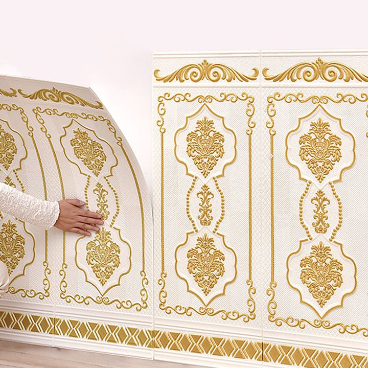 Lisslune | 3D embossed wall panel Glam style waterproof wall panel for the living room